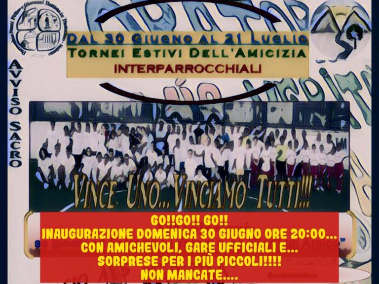 Vince Uno…Vinciamo Tutti Torneo Interparrocchiale