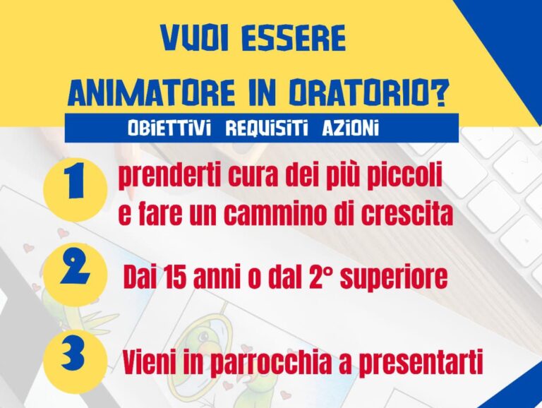 DIVENTA ANIMATORE….